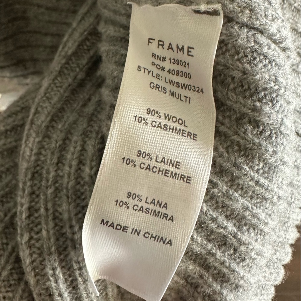 FRAME Tipped Wool & Cashmere Mock Neck Sweater - Picture 4 of 4